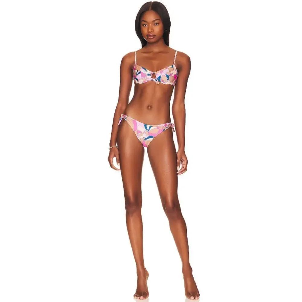 L*Space Rose Underwire Bikini Top Sundazed Floral Print Size Medium NEW!